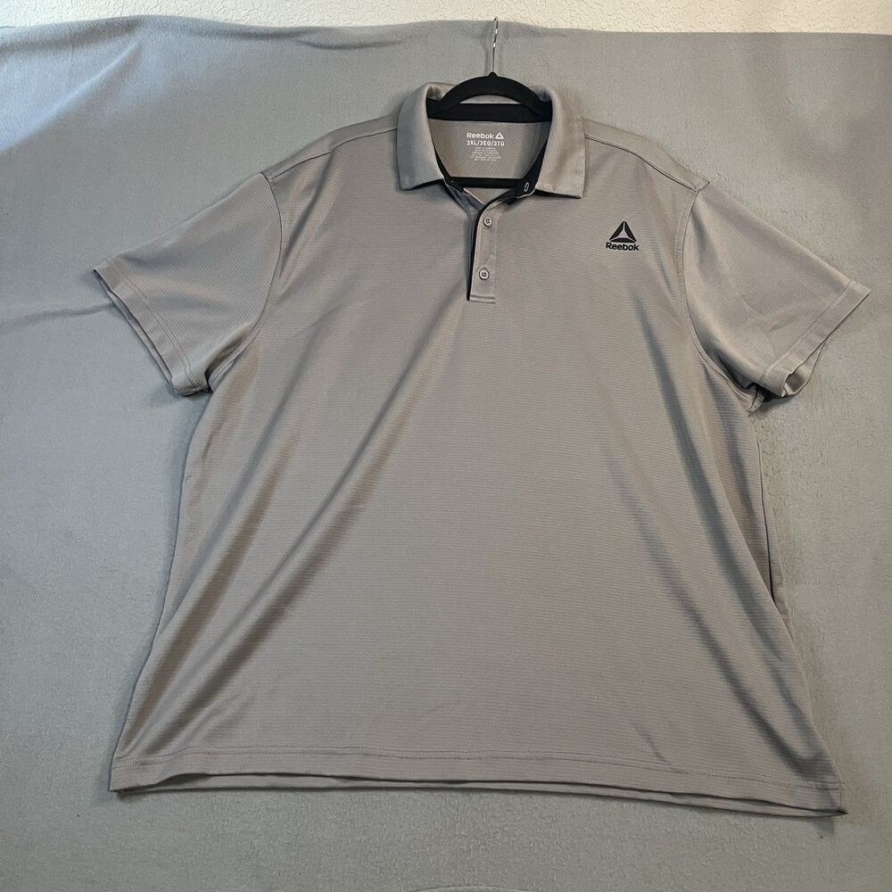 Reebok Gray Short Sleeve Golf Polo Shirt Mens Size 3XL Country Club Chic